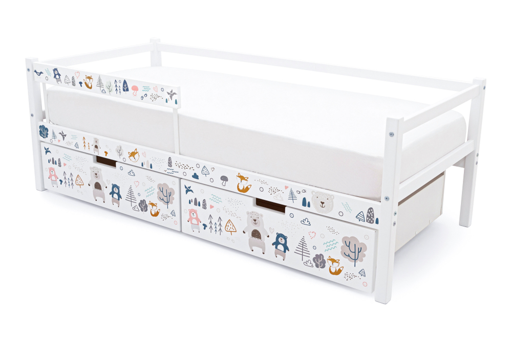 Детская кровать тахта Бельмарко Svogen белый мишки