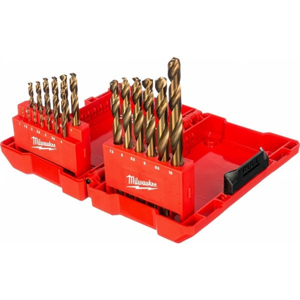 НАБОР СВЕРЛ ПО МЕТАЛЛУ MILWAUKEE HSS-G COBALT DIN338 SET (19ШТ)