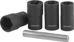 AN040120 Спиральные головки для демонтажа поврежденного крепежа в наборе, 17, 19, 21, 22 мм, 5 предметов