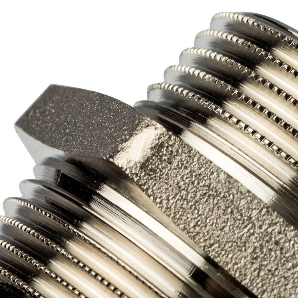 Ниппель STOUT переходной никелированный 1 1/2"x1 1/4" НР/НР