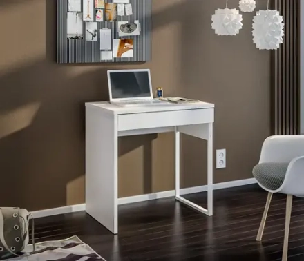 МИККА, Стол письменный, компьютерный с выдвижным ящиком, 73x75х50 см, белый