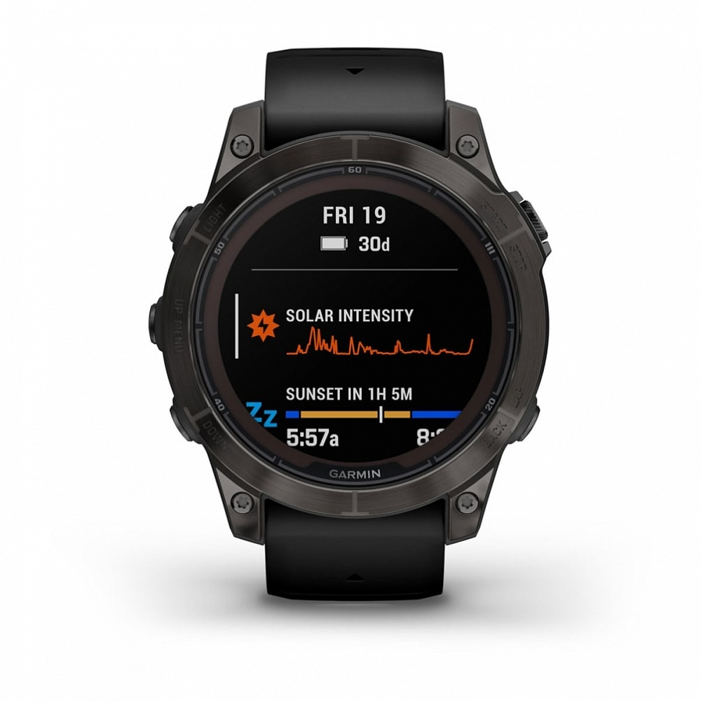 Смарт часы Garmin Fenix 7 Pro Sapphire Solar титановый угольно-серый DLC с черным ремешком
