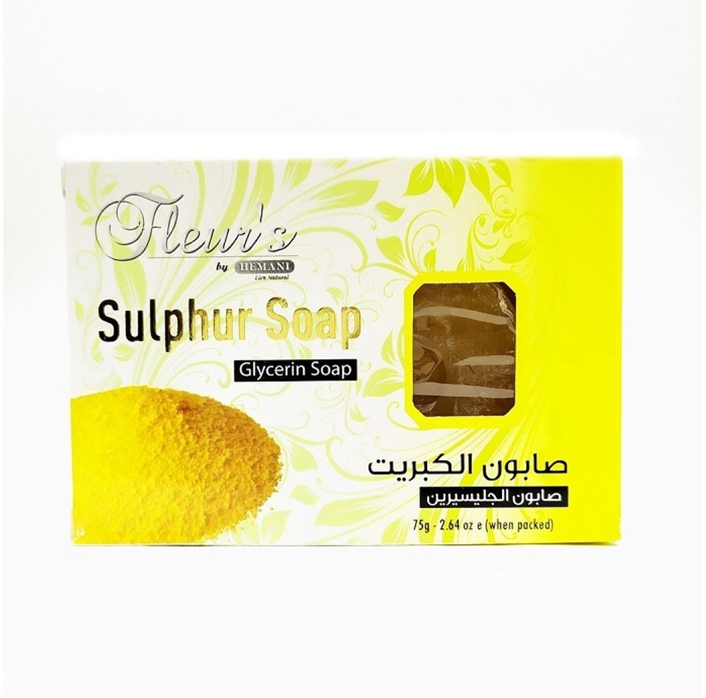 Мыло Hemani Fleur&#39;s Сера Sulphur Soap, 130 г