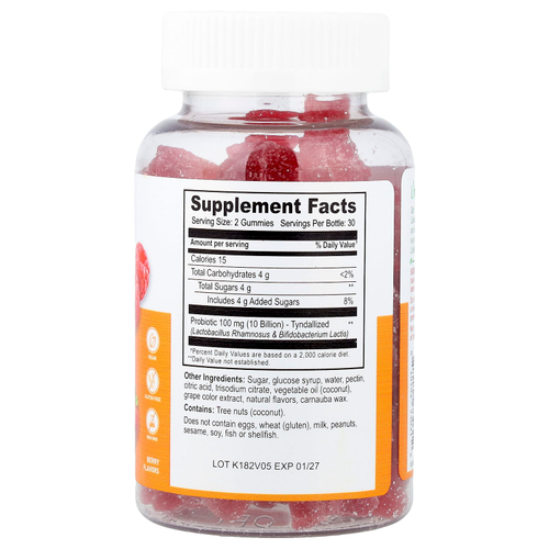 Lifeable, жевательные таблетки с пробиотиками для мужчин, с ягодным вкусом, 60 жевательных таблеток (5 млрд в 1 таблетке)