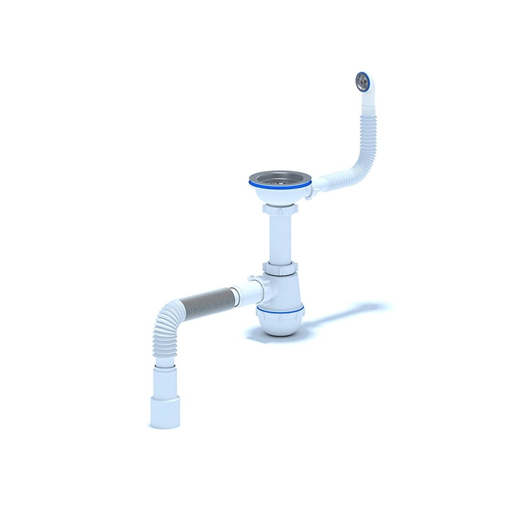 Сифон д/мойки A0142SA15 (3 1/2"*40) с круг.перел.гиб. (АниПласт)