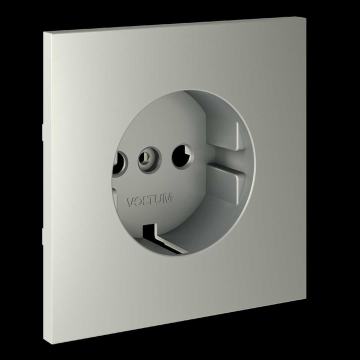 Накладка для розетки с заземлением S70 (сталь) Voltum VLS000605