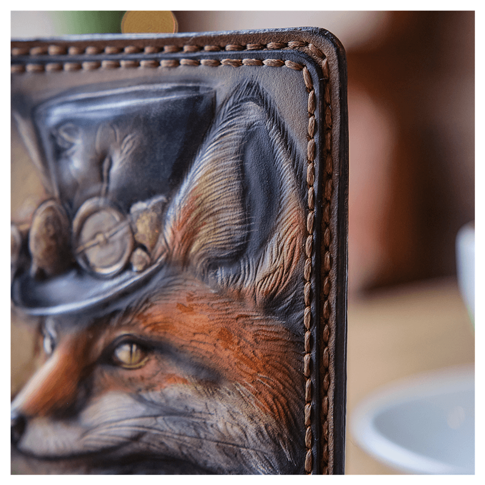 Кожаная обложка на паспорт «Лисичка»