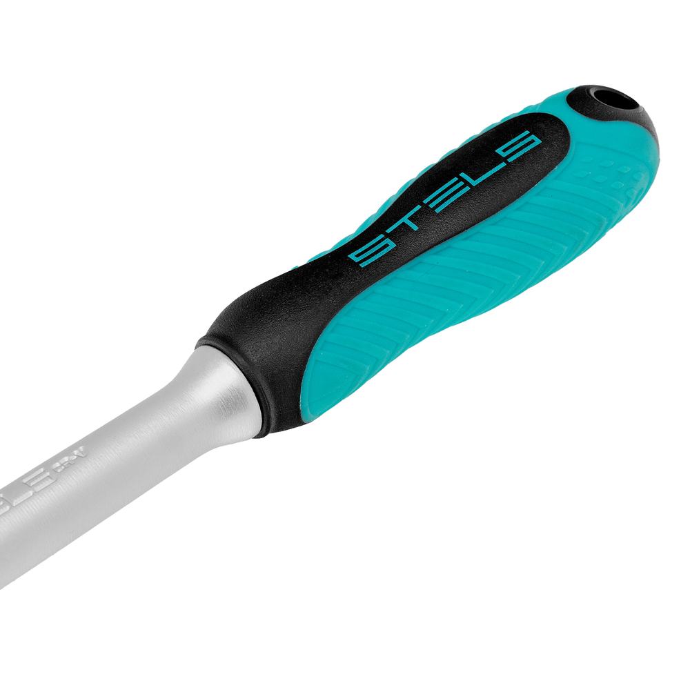 Ключ-трещотка шарнирный 1/4", СrV, 72 зуба, с быстрым сбросом, матовый хром Stels