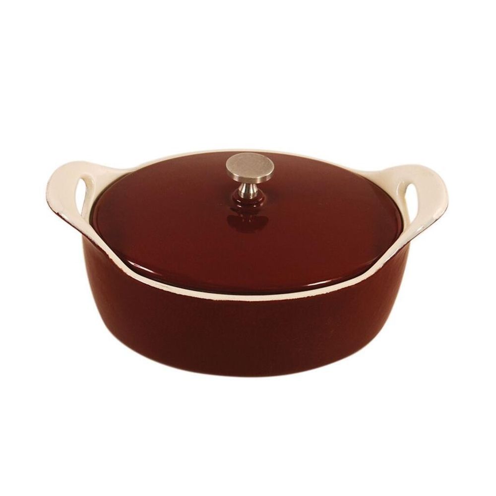 Кастрюля для подачи 13*11 см h5,3 см 350 мл овальная с крышкой эмаль  . P.L. Proff Cuisine