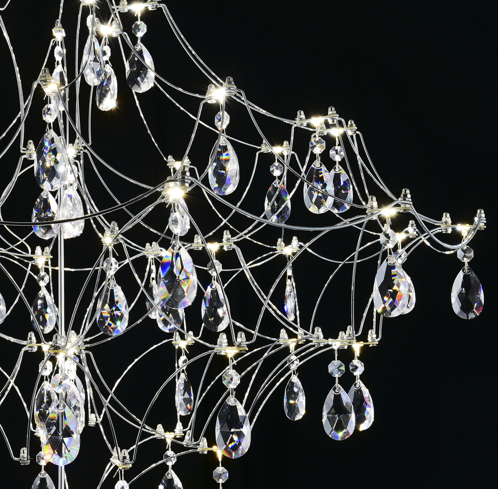 Подвесная люстра светодиодная с пультом и хрустальными подвесками Asfour MyFar Allegria MR2641-66P-50AD