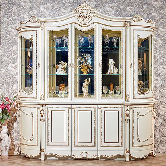 Шкаф-витрина ДЖОКОНДА крем глянец 2,3