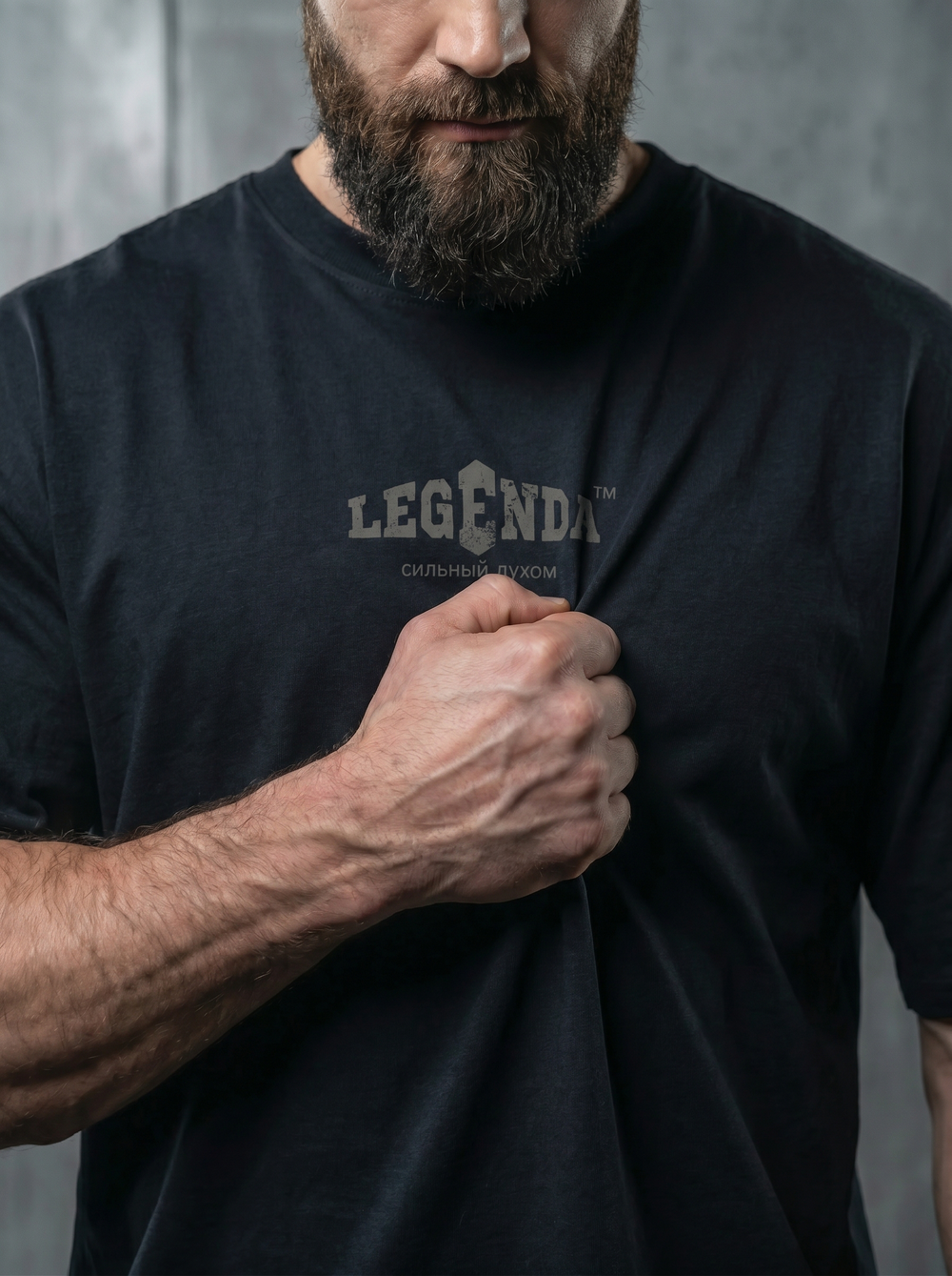Футболка оверсайз хлопковая черная Legenda Витрувианский человек