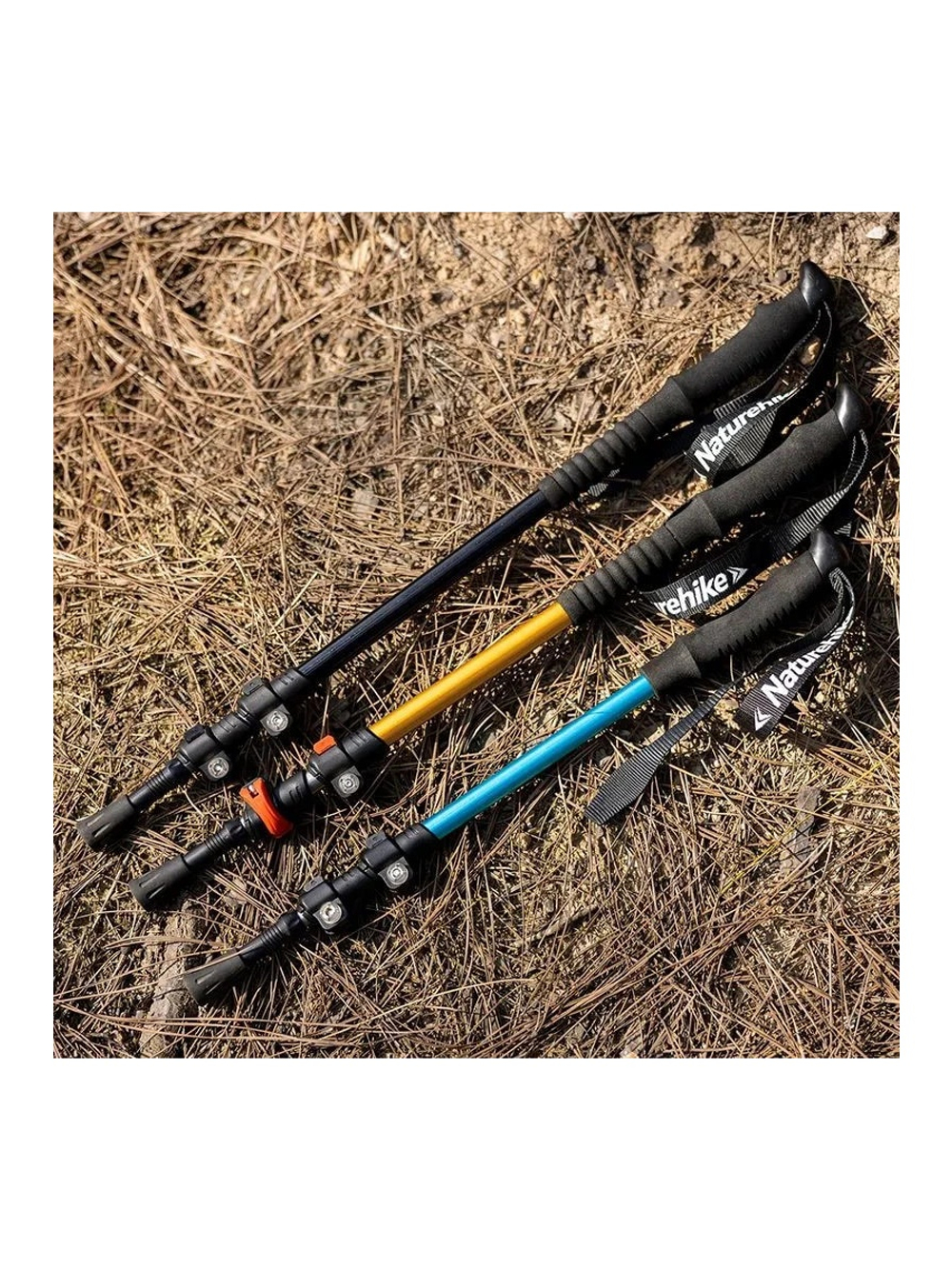 Палка треккинговая Naturehike ST 01 6061 (3-секции) NH17D001-Z (62-135cm) зелёный