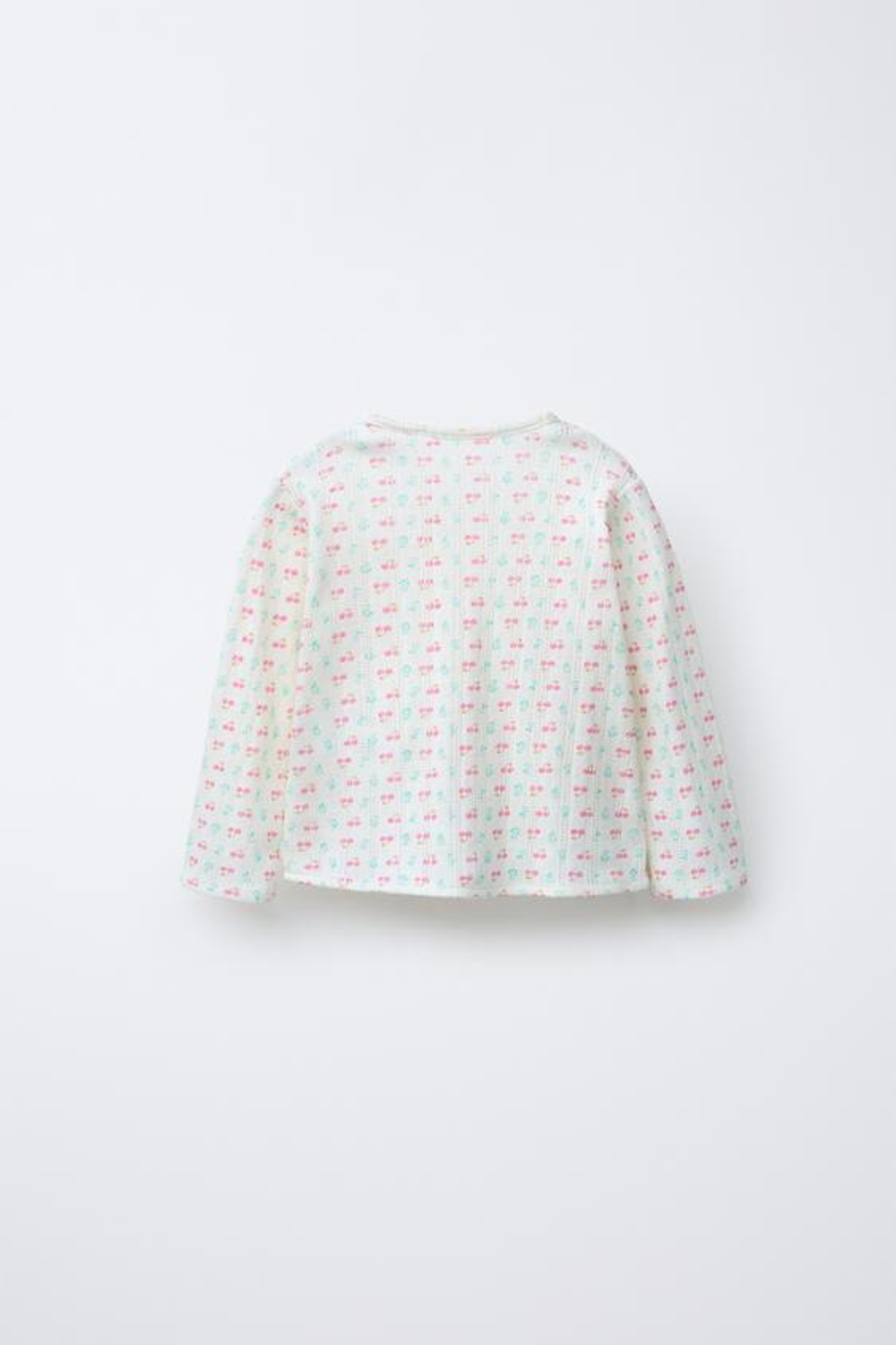 ZARA ЛОНГСЛИВ С ПРИНТОМ «ВИШНЯ», СВЕТЛЫЙ ЭКРЮ