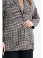 Жакет трикотажный в клетку стиль old money без подклада