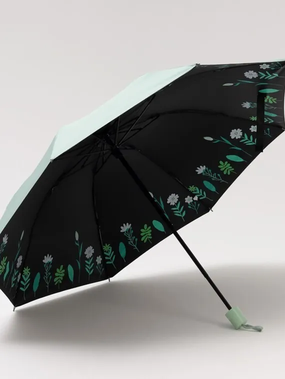 Зонт механический «Цветы», ветроустойчивый, 4 сложения, 8 спиц, R = 48 см, цвет МИКС
