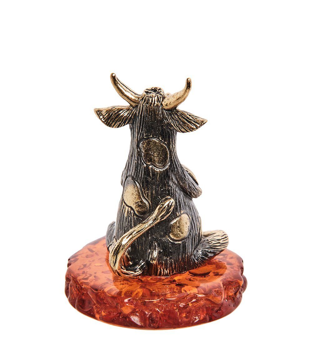 Народные промыслы AM-2827 Фигурка «Бык» (латунь, янтарь)
