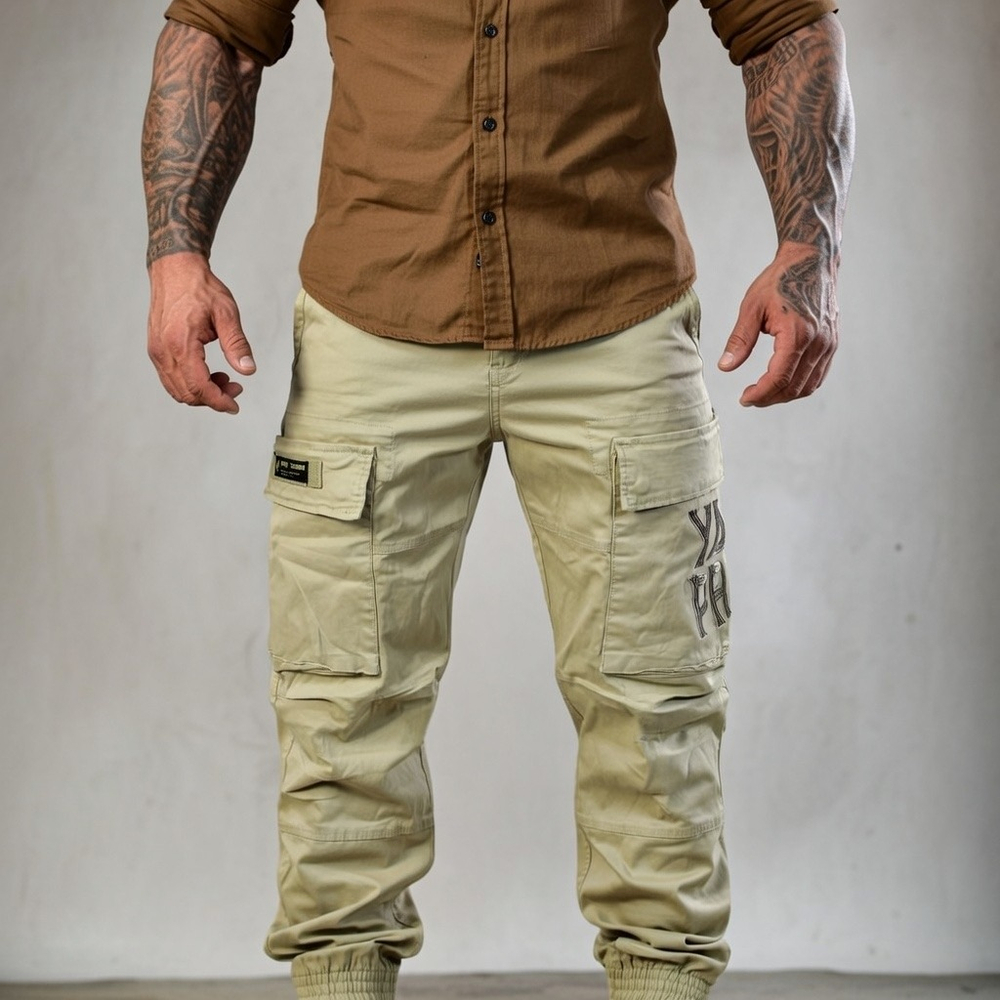 Карго штаны бежевые Yakuza Premium 3951