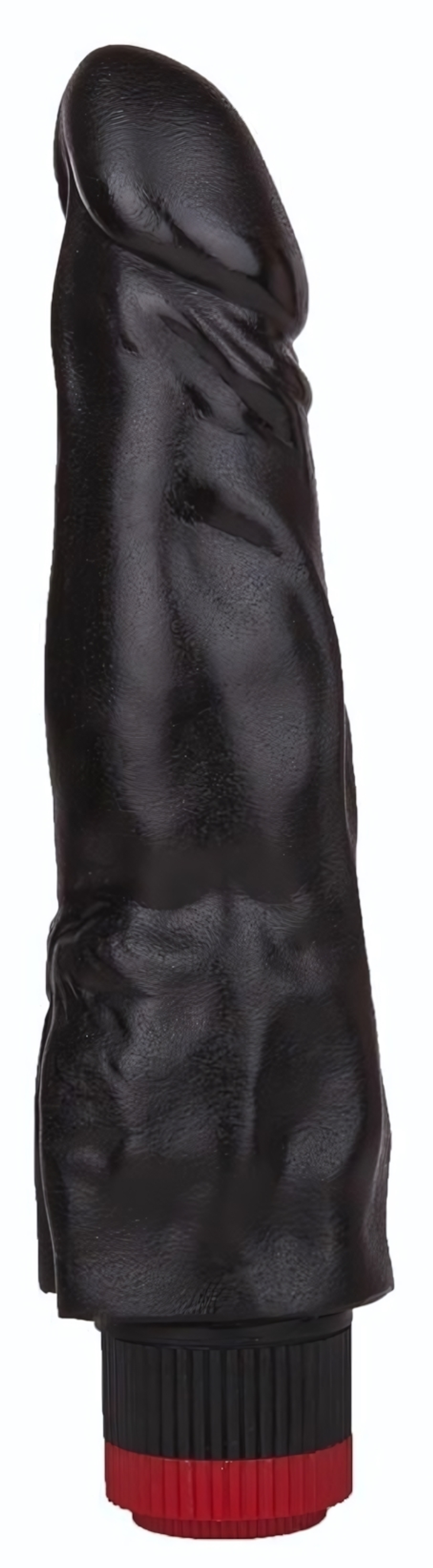 Чёрный вибромассажер с широким основанием - 18,8 см. (Цвет: черный)