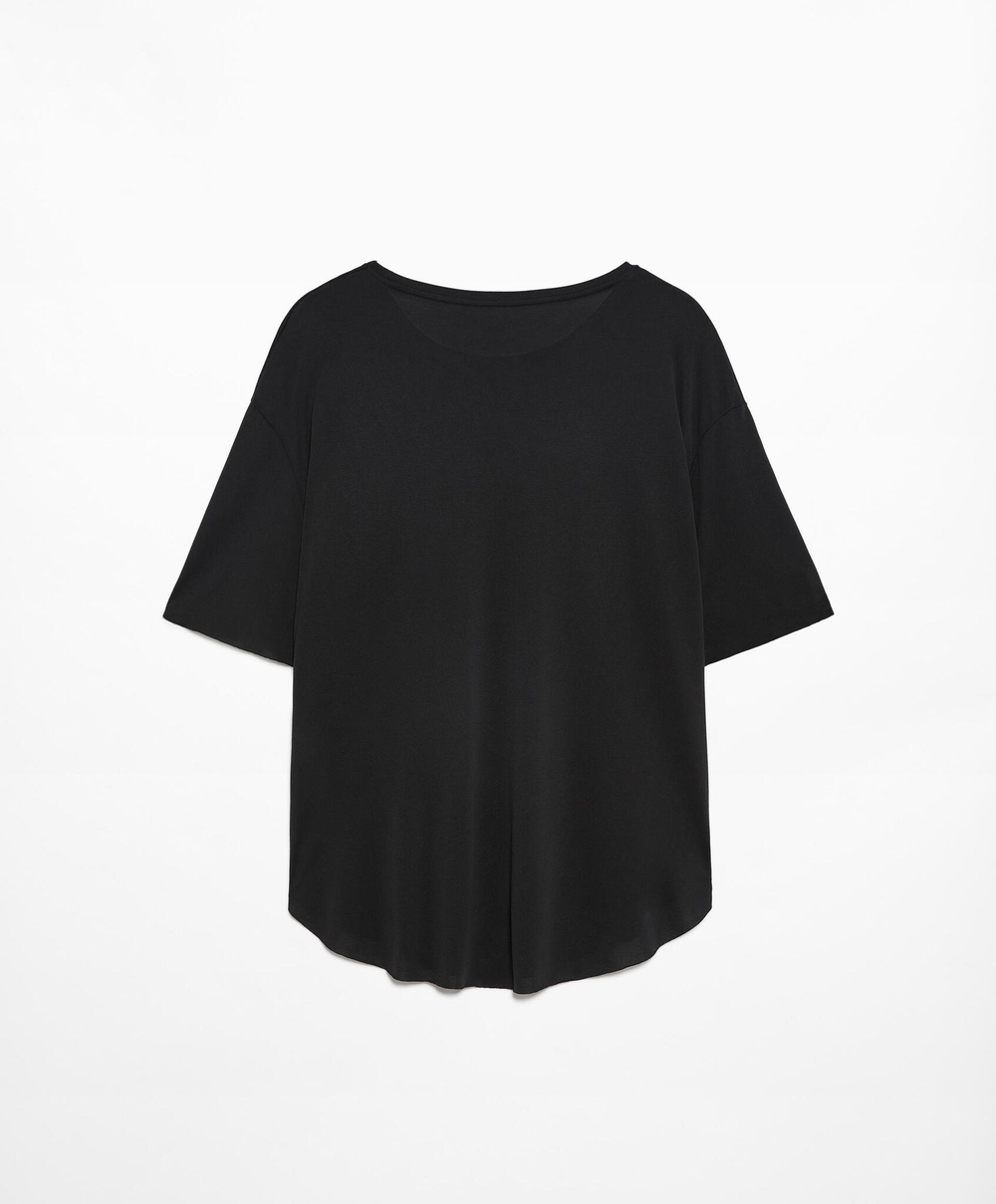 Oysho Футболка из модала с короткими рукавами, черный
