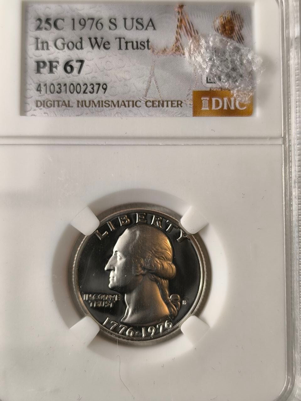 Монета 25 центов 1976 г "200 лет независимости (барабанщик)"