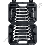 ЗУБР 12 шт, 8 - 19 мм, набор комбинированных трещоточных гаечных ключей, Профессионал (27073-H12)