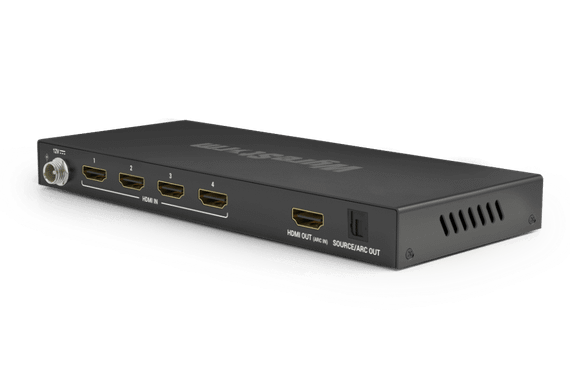 Wyrestorm EXP-SW-0401-8K - компактный HDMI коммутатор (48 Гб/с, 8K/120 4:4:4), 4 входа, 1 выход (с масштабированием), поддержка де-эмбендинга аудио, ARC, CEC.