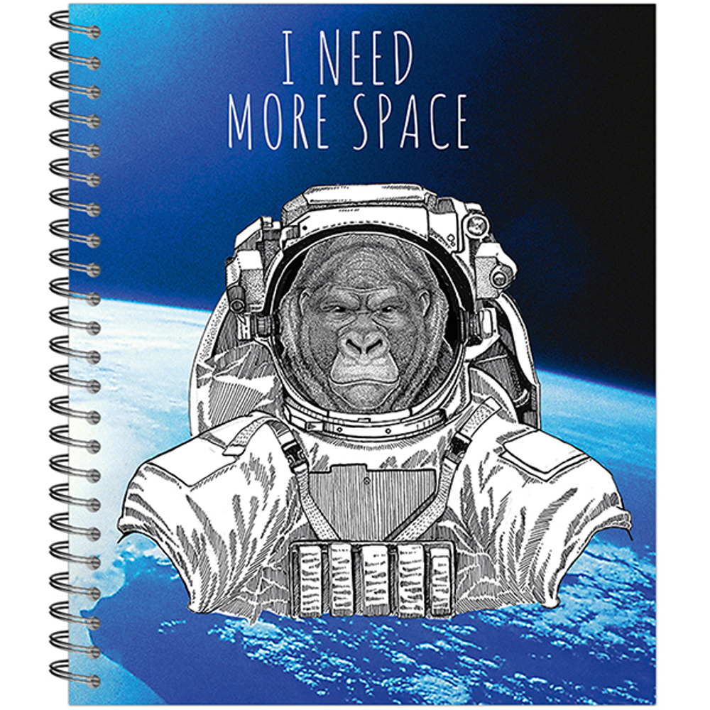 Тетрадь общая 48 листов на металлическом гребне "I need more space"