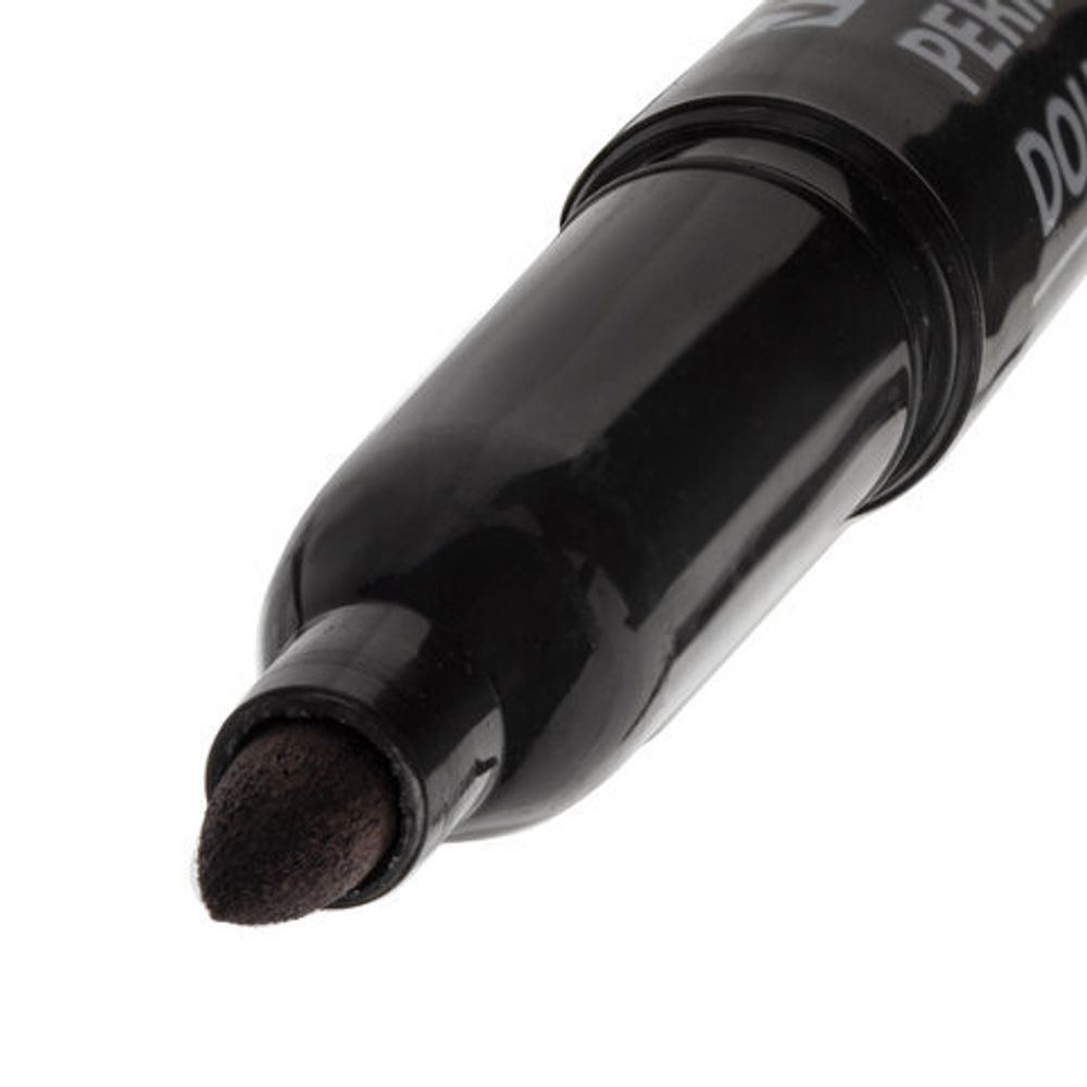 Маркер перманентный (нестираемый) BRAUBERG, ЧЕРНЫЙ, круглый наконечник, 1,5-3 мм, с клипом, 151629