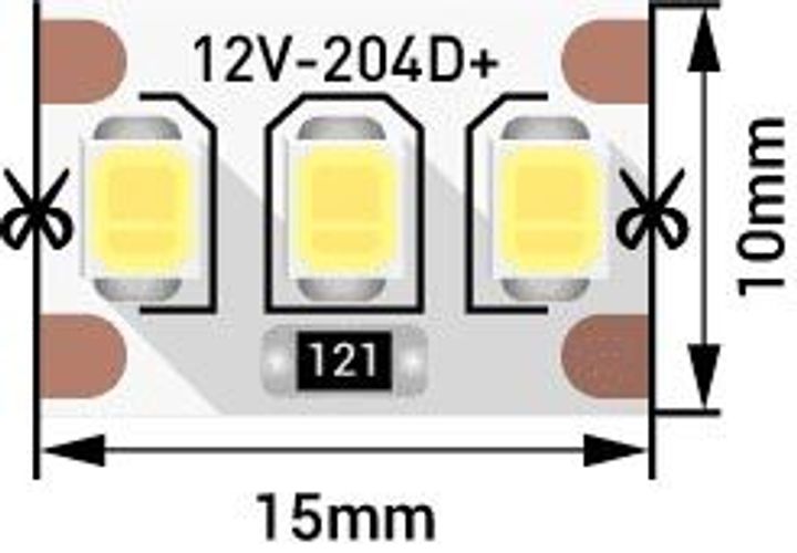 Светодиодная лента SWG 22W/m 204LED/m 2835SMD теплый белый 5M 004492