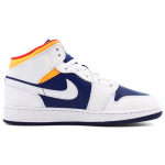 Кроссовки Air Jordan 1 Mid GS White Deep Royal Blue