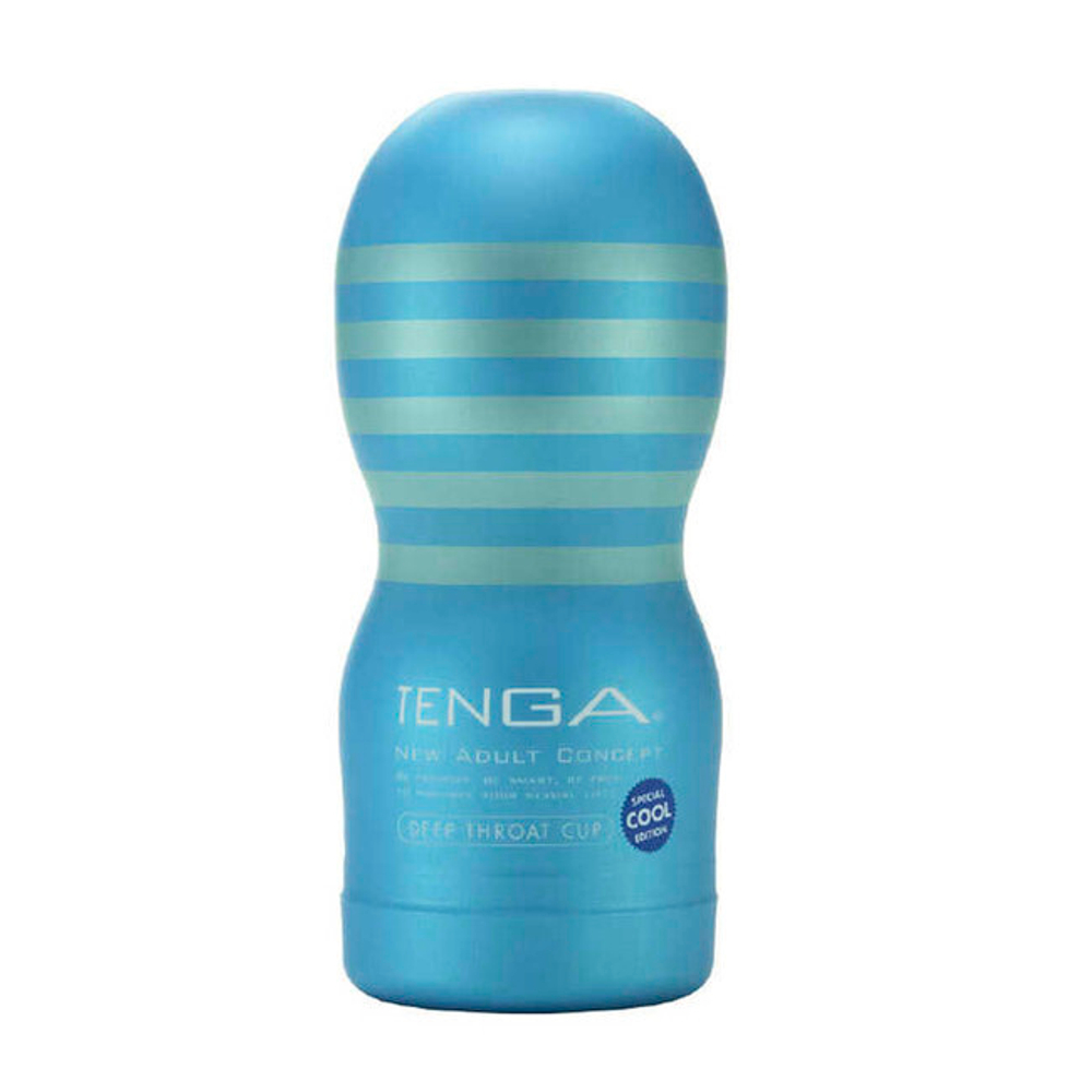 Мастурбатор Deep Throat Cool Edition с охлаждающим эффектом, голубой (Цвет: голубой)