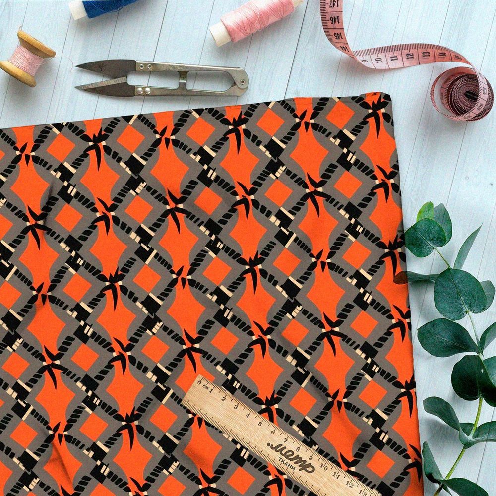 Ткань премиум таффета коралловый рассвет