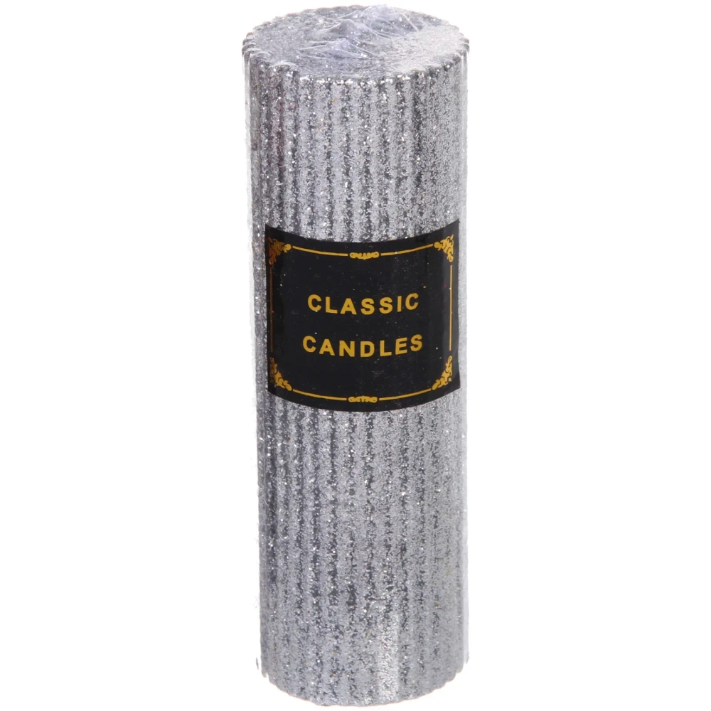 Свеча «Блестящий шик» 5*15 см, Серебро