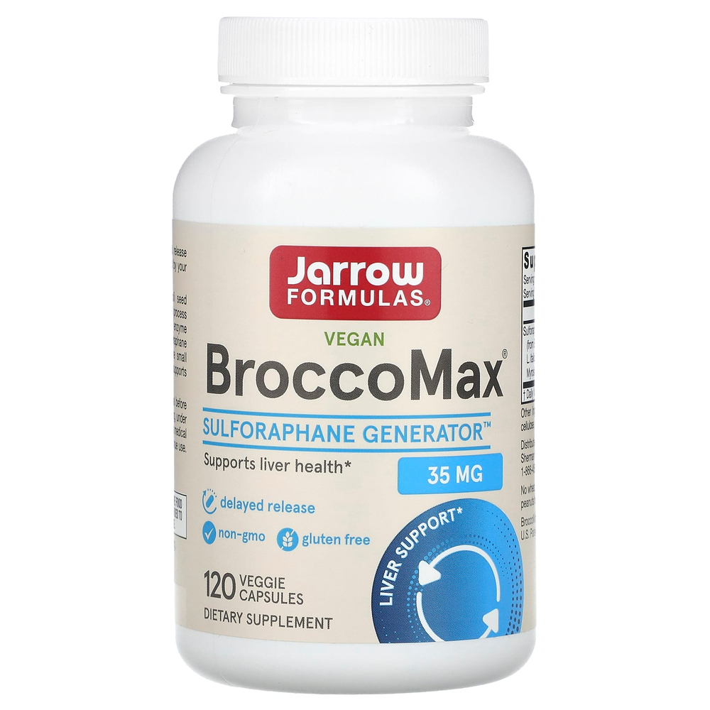 Jarrow Formulas, BroccoMax для веганов, 120 вегетарианских капсул (17,5 мг в 1 капсуле)