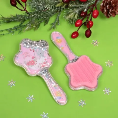 Расческа массажная детская «Gloria», Зайчонок, цвет розовый, на подвесе, 17,5*9 см