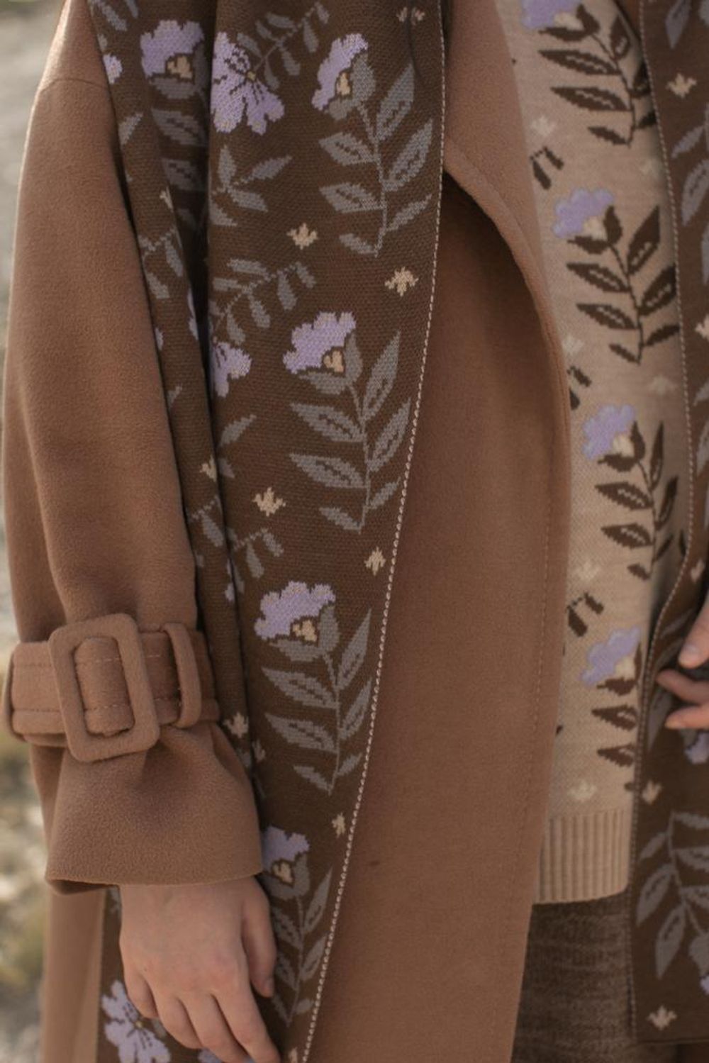 Шарф Idel Flora коричневый