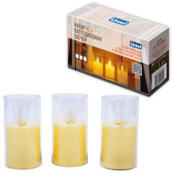 ULD-F064 WW CANDLE SET3 Фигура светодиодная Свеча на батарейках LR44 в-к. в составе набора из 3 штук. 1 светодиод. Теплый белый свет. TM Uniel