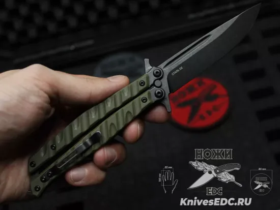 Нож бабочка (балисонг) НОКС Финка Б - сталь D2, рукоять G10