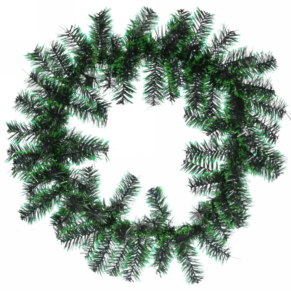 Венок хвойный «Северное сияние» d-40 см (100 веток), ПВХ зеленый иней