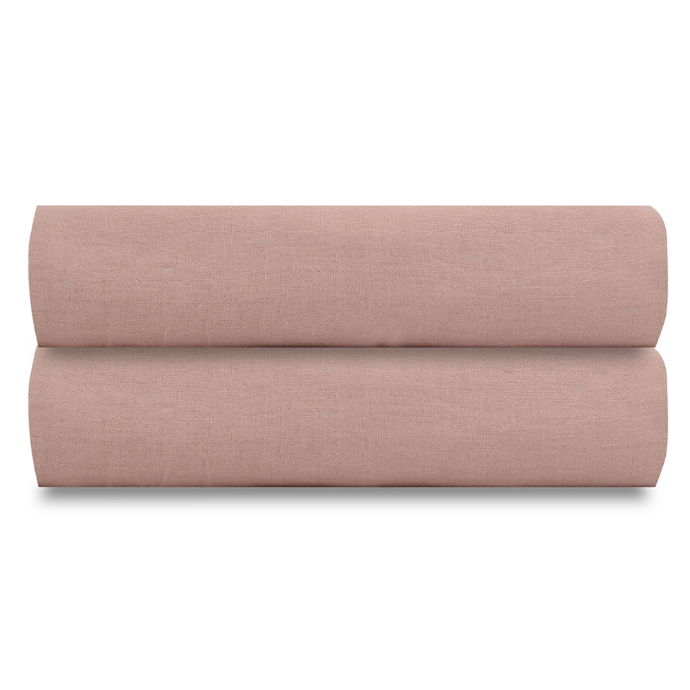 Простыня на резинке изо льна цвета пыльной розы essential, 180х200х28 см