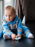 Костюм вязаный для малышей для новорожденных "Мишки"