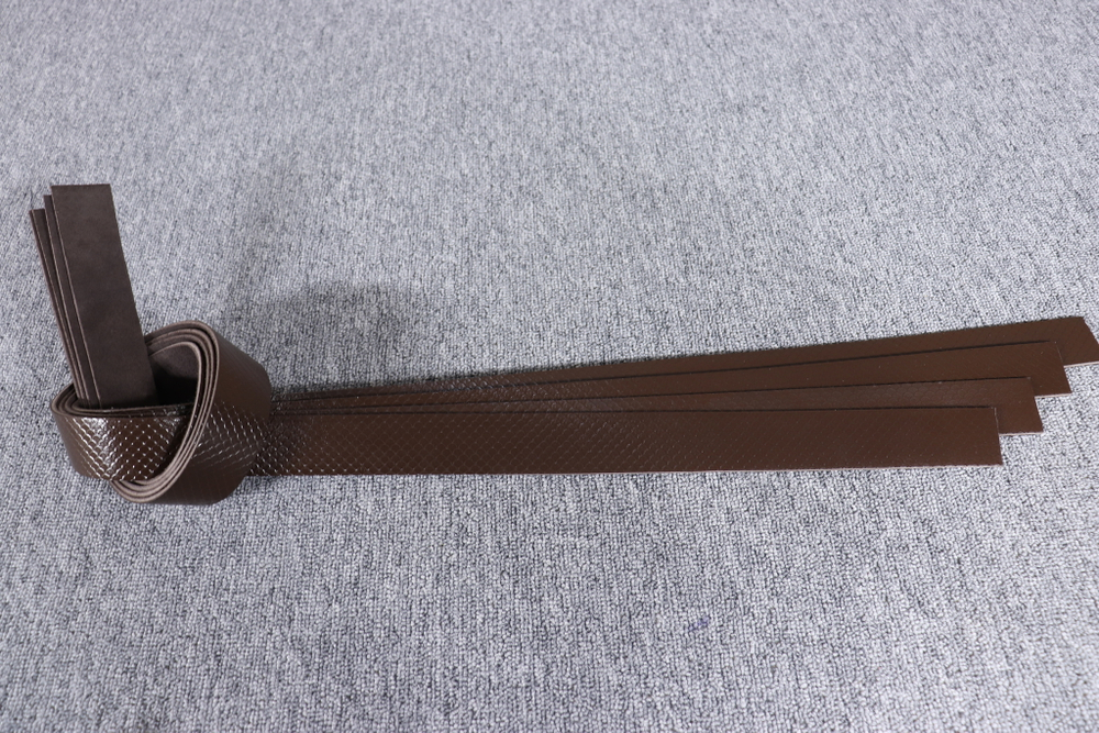 Ременная заготовка Шоколад с лицевой отделкой + плита Черная мамба