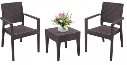 Комплект пластиковой мебели Siesta Contract Miami Ibiza, коричневый