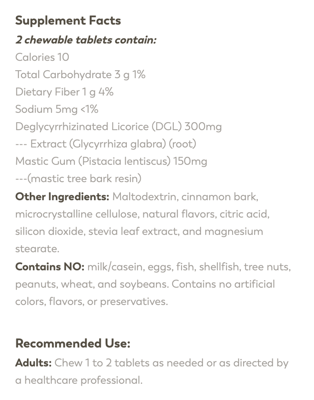 Klaire Labs - MASTIC GUM/DGL