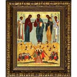 Празднество Всемилостивому Спасу и Пресвятой Богородице. Икона на холсте.