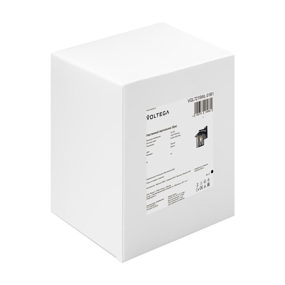 Светильник Cruz 1х40Вт E27 IP44 бра настен. Voltega VGL7215WL-01B1