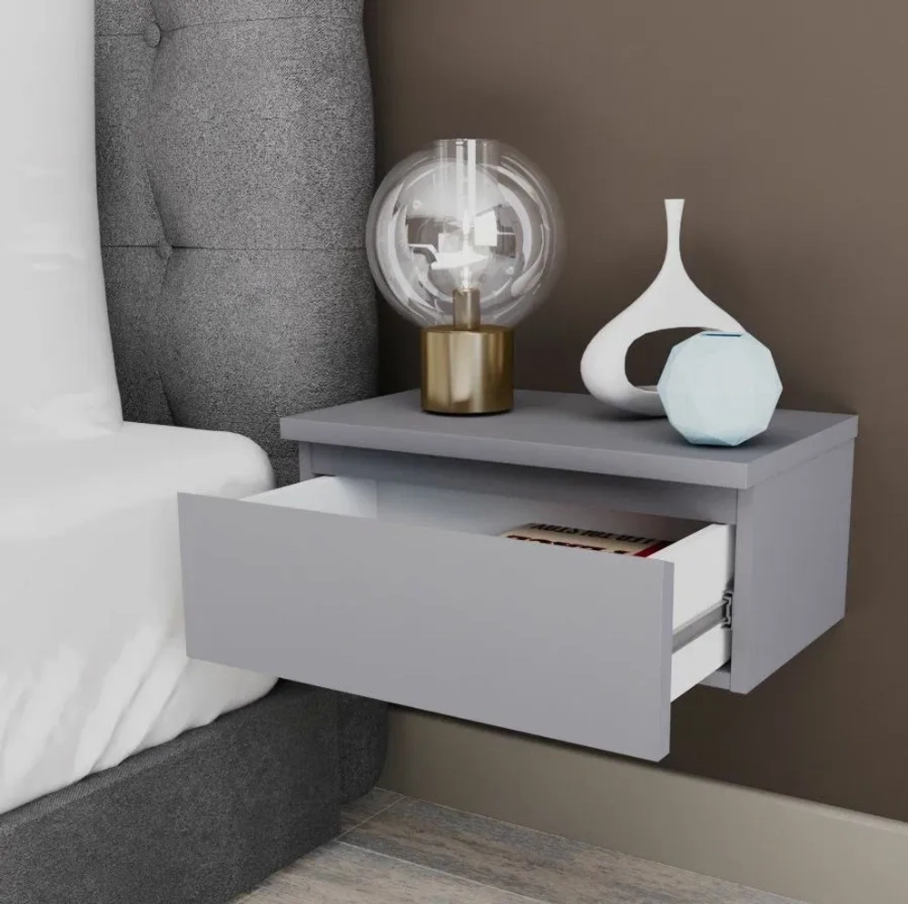 Тумба подвесная Варма 1, 50*21*30 см, серый