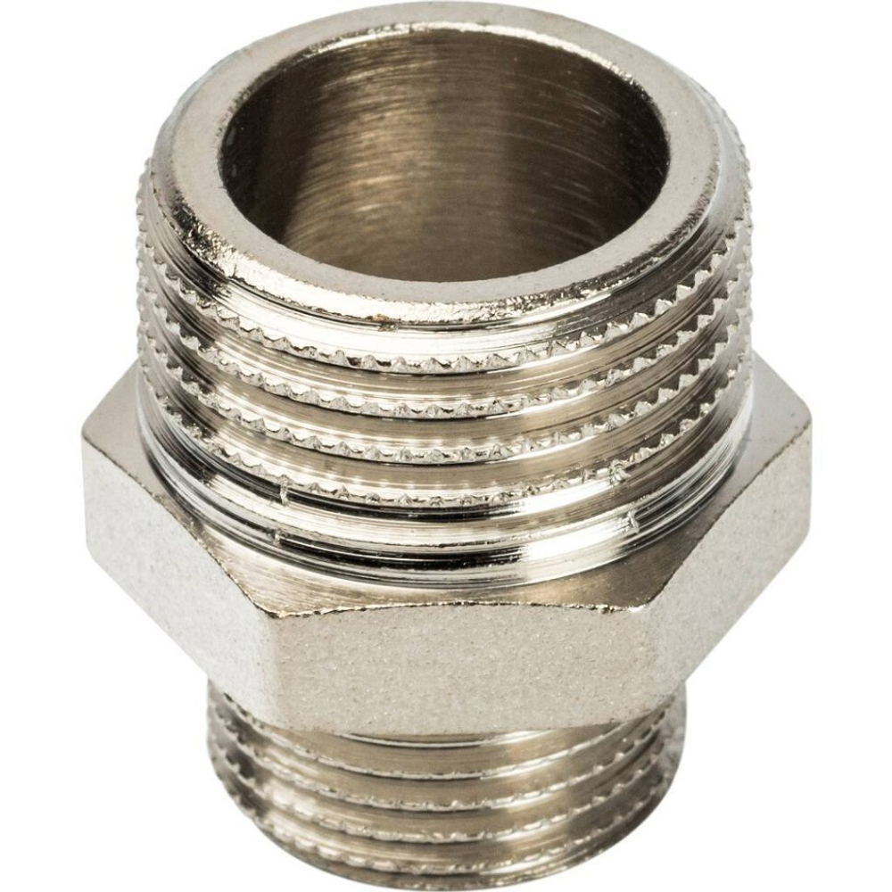Ниппель НН переходной никелированный 1/2X3/8 STOUT