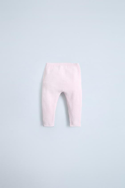 ZARA ТРИКОТАЖНЫЕ БРЮКИ С ЦВЕТОЧНЫМ ПРИНТОМ, ЦВЕТ РОЗОВОГО ДЕРЕВА